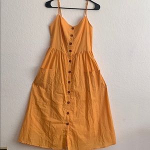 Orange Sundress with Brown buttons